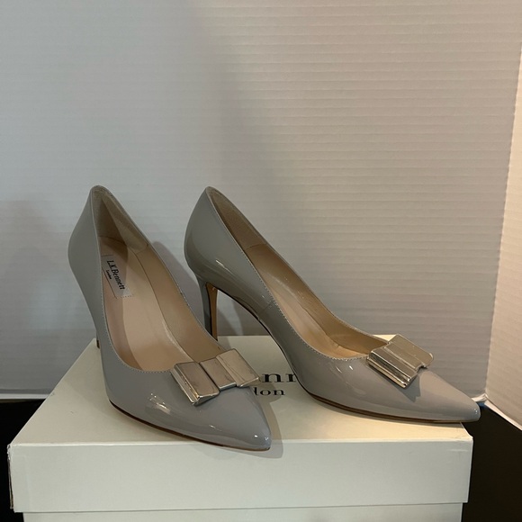 LK Bennett Grey Patent Leather Heels - Picture 3 of 7